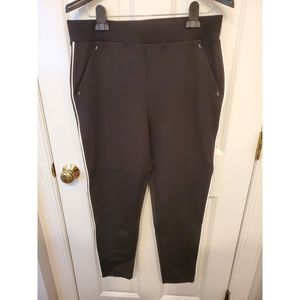 Hue white striped side ponte leggings